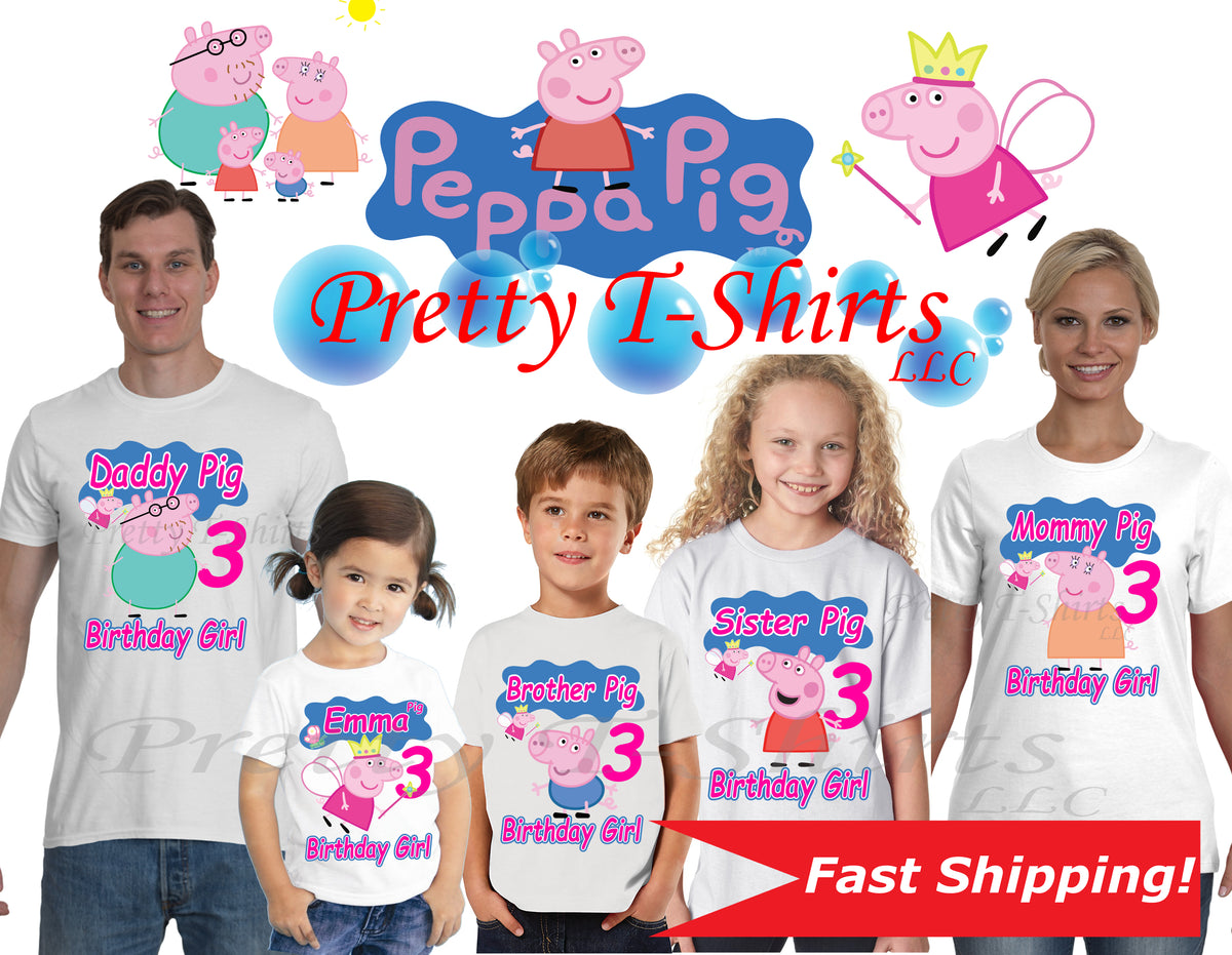 Peppa Pig Birthday Shirt Custom Peppa Birthday Shirts Peppa Pig Shir Pretty T Shirts