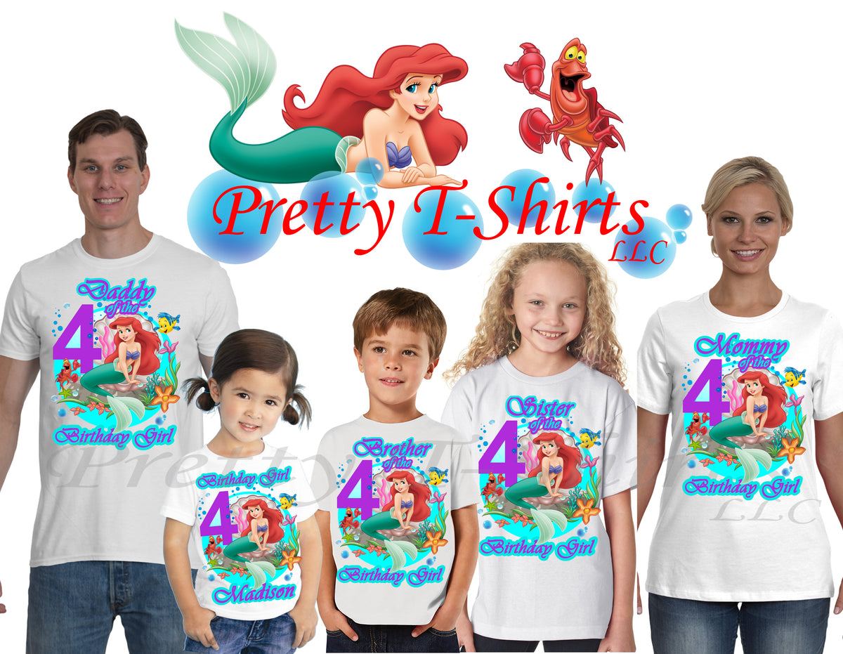 Women T-shirt Disney Princess Mermaid Ariel Printed T Shirt girl