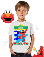 Elmo Birthday Shirt, Custom Elmo Birthday Shirts, Sesame Street Birthday Shirt, Elmo Shirts