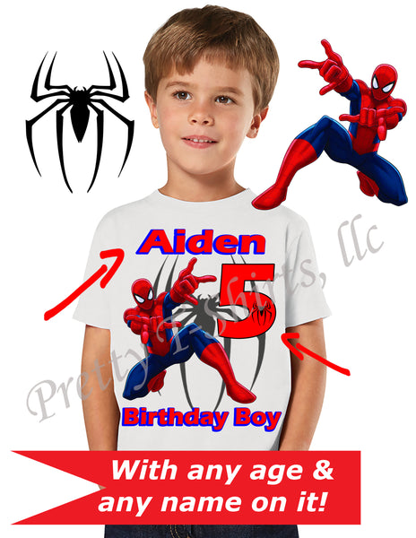 Spider Man Birthday Shirt, Custom Birthday Shirts, Spider Man Shirt, Spider-Man Custom Shirts