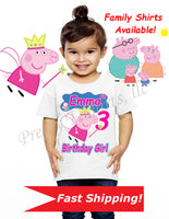 Peppa Pig Birthday Shirt, Custom Peppa Birthday Shirts, Peppa Pig Shirt, Peppa Pig Birthday