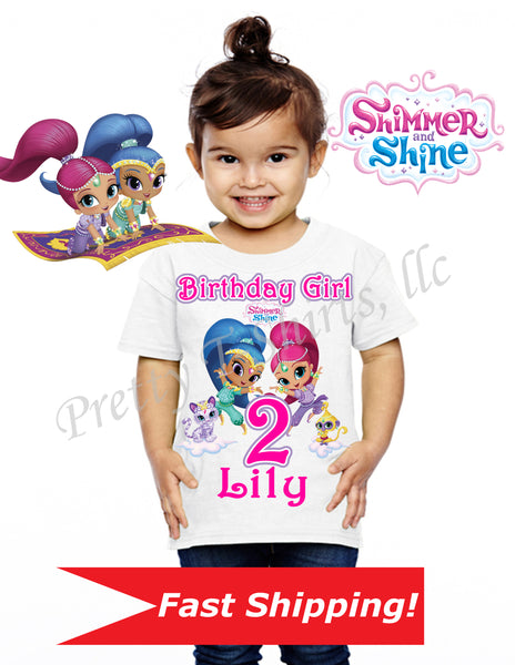 Personalized Girl Birthday Cartoon T Shirt for Girls Tshirt Number