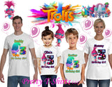 Trolls Birthday Shirt, GIRL, Custom Poppy Birthday Shirts, Trolls Poppy Shirt, Matching Family Shirt, Trolls Birthday