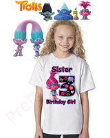 Trolls Birthday Shirt, GIRL, Custom Poppy Birthday Shirts, Trolls Poppy Shirt, Matching Family Shirt, Trolls Birthday
