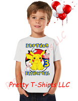 Girl Pikachu Pokemon Birthday Shirt, Custom Pokemon Birthday Shirts, Girl Pikachu Shirt, Pikachu Shirt, GIRL
